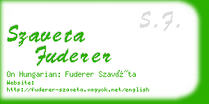 szaveta fuderer business card